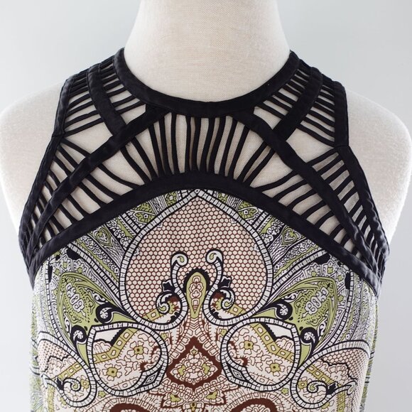 Silk Sleeveless Slip Style Tunic Mandela Print Sz 6 NWT Etcetera Bistro - Picture 4 of 7